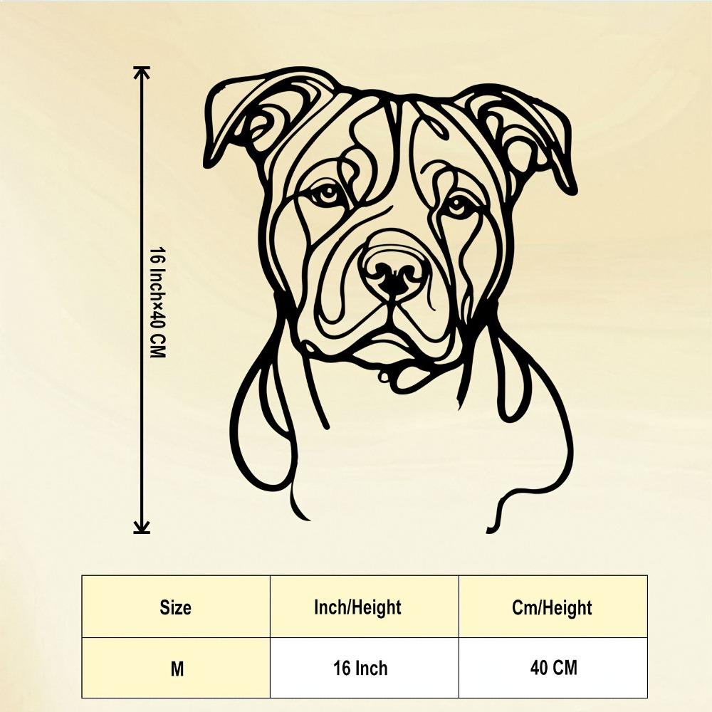 1 Stück Minimalistische American Staffordshire Terrier Metall Wandkunst, Wohnzimmer Garten Dekoration, Weihnachts Thanksgiving Geschenk für Hundeliebhaber