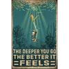 Vintage Tin Sign Diver Submarine Nautical Metal Poster Wall Art Decor For Home Bar Office