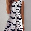 Summer Ladies 3D Printed Sleeveless Dress Fashion Versatile Breathable Trend Casual