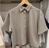 1116 Autumn New Women's Clothing Drape Shirt Short Sleeve Shirt Casual Comfortable Versatile Loose Air Conditioning Shirt 181111