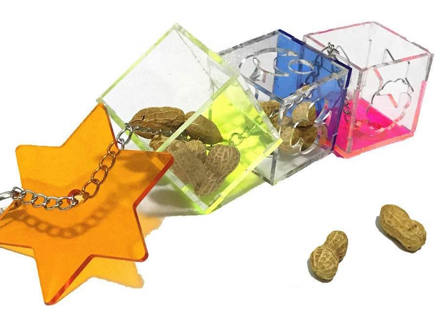 Parrot Foraging Toy: Acrylic Fruit Birdcage Accessory - Educational and Cute Bird Toy