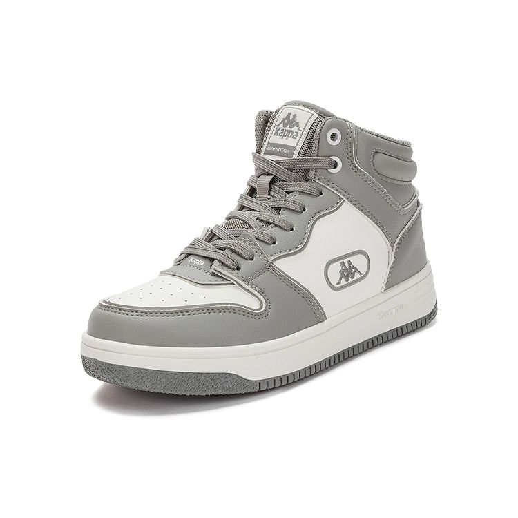 Kappa Durable Mid-Top Retro Basketball Shoes Unisex Sneaker Mushroom-Gray Korean-White K0CZ5CC15-1113