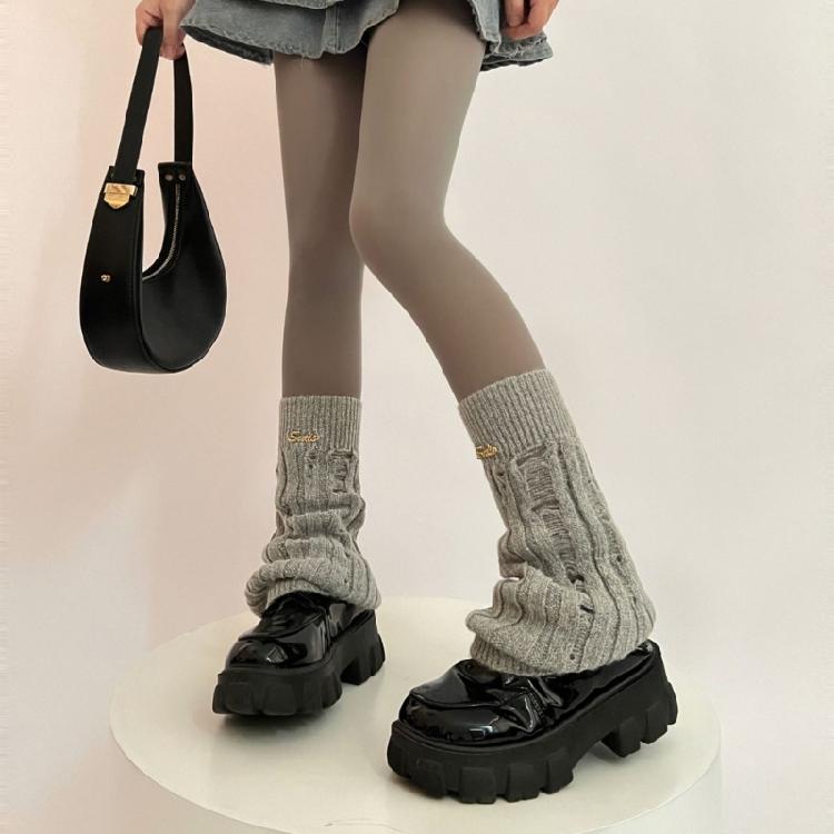 Women's Leg Warmer Knitted Flared Leg Sleeve Summer Students Girls JK Foot Cover