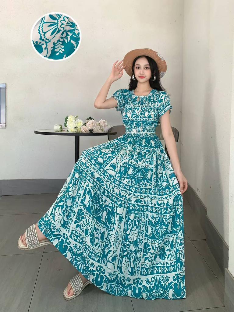 Off-Shoulder One-Neck Cotton Silk Dress Children's Summer Dress Bohemian Island Vacation Dress Travel Beach Dress