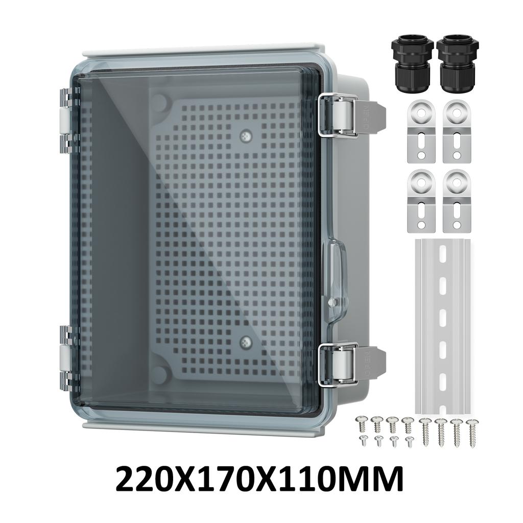 Clear Electrical Enclosure Box Outdoor Plastic Junction Box Waterproof Outside Nema 4 Electrical Box Weatherproof for Pump Wifi