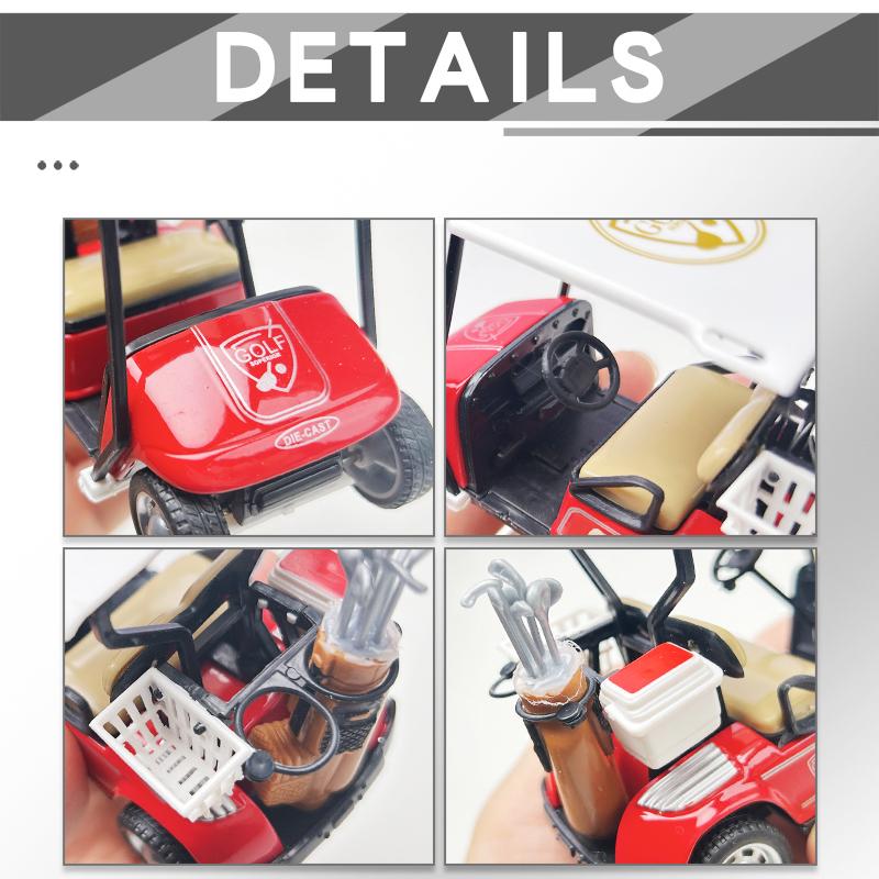 1:38 Alloy Vintage Diecast Golf Cart Buggy Shuttle Model Classic Pull Back Car Model Miniature Vehicle Replica Collection