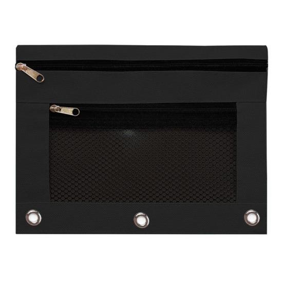 3ks Pouzdro na tužky 3 kroužkový pořadač Velkokapacitní Pouzdro na tužky Průhledné okénko