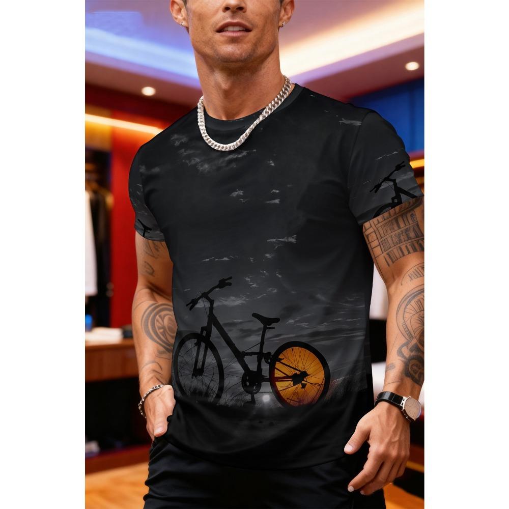 Creative Colorful Stripe Pattern 3D Print T-Shirt Summer Fashion Comfortable Plus Size Breathable Soft Men's Daily Versatile T-shirt