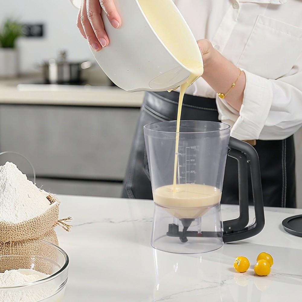 Multi-Purpose 1L Capacity Batter Dispenser with Handle Measuring Cup Batter Funnel Cup Graduated Baking Tools Dessert Making