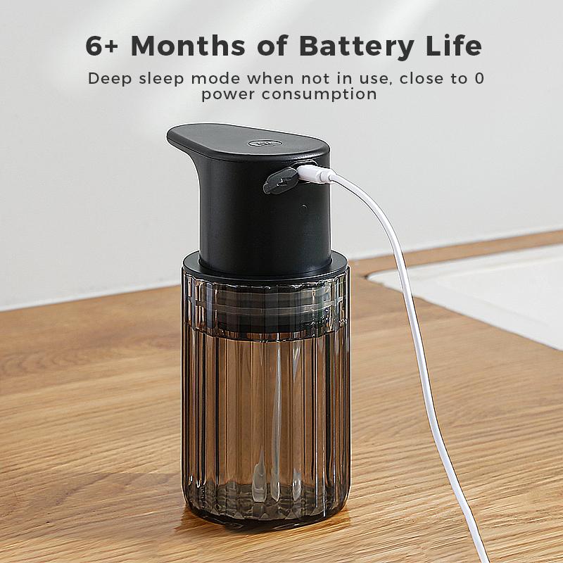 Kitchen 300ml Automatic Liquid Soap Dispenser USB Rechargeable Touchless Hand High Capacity Detergent Bathroom Dispenser