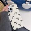 Schwarze Schleifen-Aufdruck Handyhülle Für iPhone 17 16 15 14 Plus 13 12 11 Pro Max 17 Air X XR XS Korea Mädchen Hülle Silikon Weiche Hülle