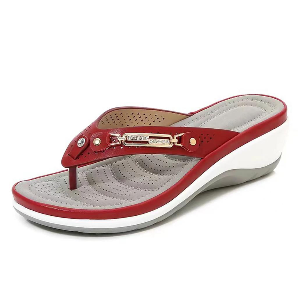 Fashion Women's Summer Slide Sandals - Slip-On Thick Cushioned Sole, Breathable PU Cover, Open-Toe Design for Beach Casual  Outdoor Wear