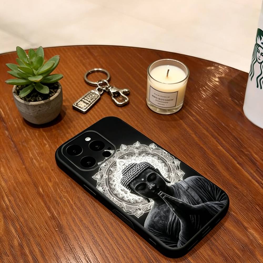 

Buddha statue Phone Case For iPhone 17, 16,15,14,13,12,11 Plus,Pro Max, Others Soft Silicone Black Cover iPhone11ProMax