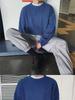 Men's Retro Korean Style Loose Knit Sweater - Solid Color, Round Neck, Autumn/Winter Trend.