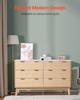 VEVOR 6 Fluted Drawer Dresser, Wooden Chest of Drawers with Sliding & Anti-tip Device, Modern Minimalist Dresser Chest