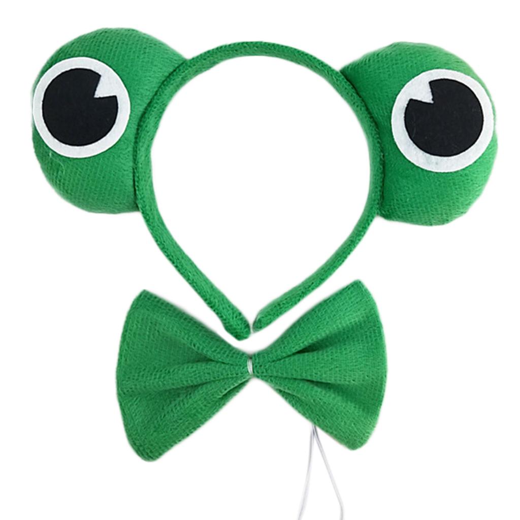 Cartoon Headbands Frog Hair Hoop Prince Bowtie Halloween Hairband Princess Cartoon Headwear Bowtie Set