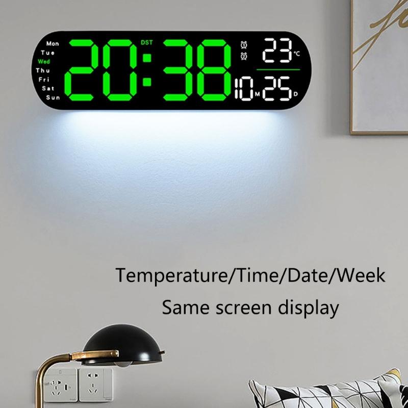 Stylish LED Digital Alarm Clock with Adjustable Brightness Wall Mount Clock Perfect for Bedroom, Offices,Home Decors