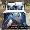 Genshin Impact Element Duvet Cover Set Cartoon Bedding Set Bedroom Dormitory Soft Single Double Duvet Cover For Boys