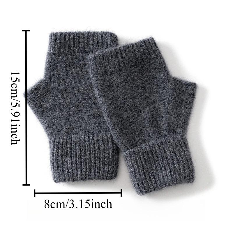1Pcs Winter Women's Wool Gloves Knitted Fingerless Warm Half Fingers Extended Flat Flowers Skin Friendly Windproof