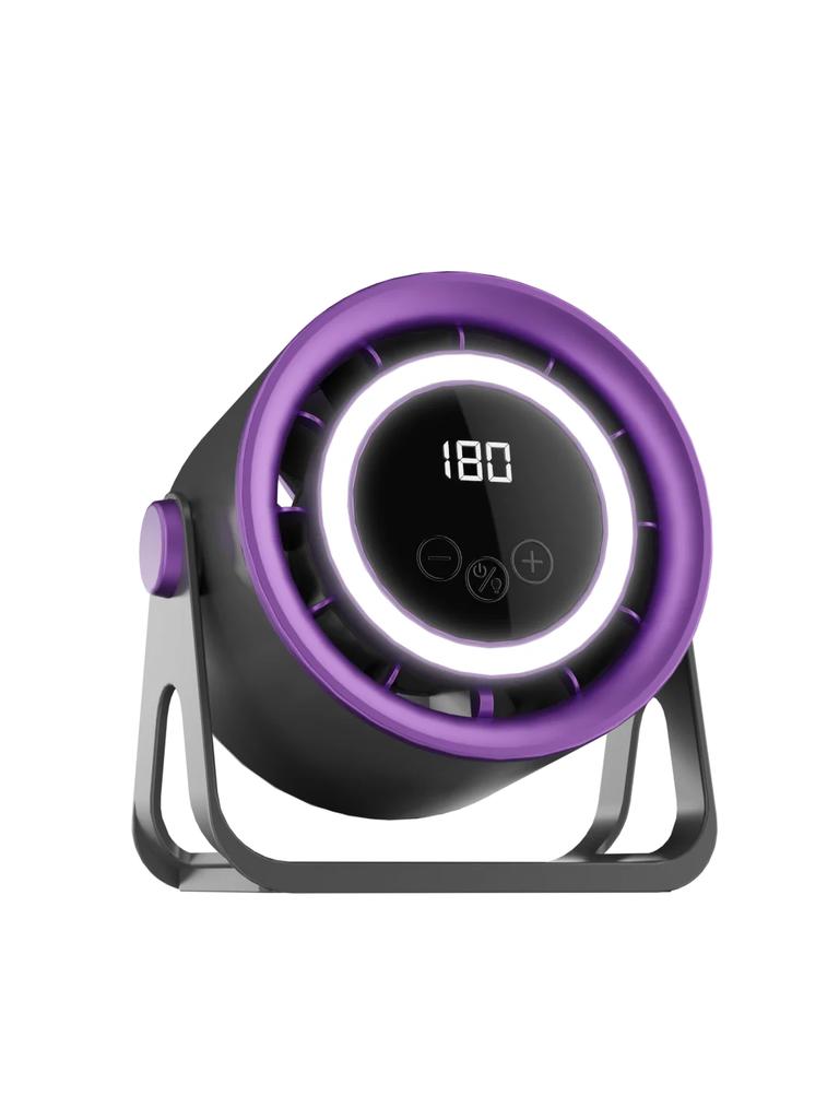 New 1800mAH desktop bladeless electric fan, USB rechargeable with ambient light, silent turbo fan, 100 speed air cooler