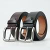 Men's Retro Buckle Cowhide Leather Belt - Fashionable & Versatile Genuine Leather Pants Accessory.