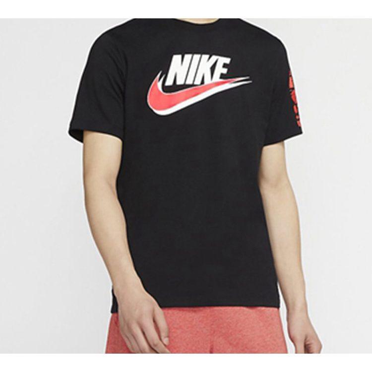 Nike T-Shirts Herren Schwarz Rundhals Mittlere Gerade Passform CW0385-010