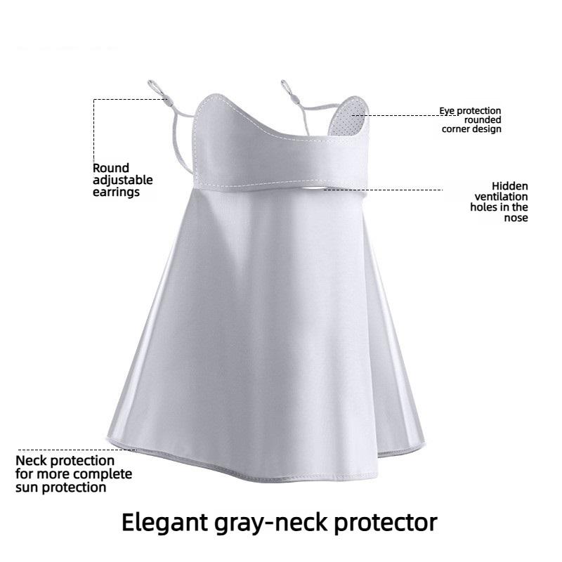 Summer Ice Silk Sun Protection Mask for Women UPF50+ Anti-UV Balaclava Scarf Outdoor Cycling Hiking 360° Face Neck Cover
