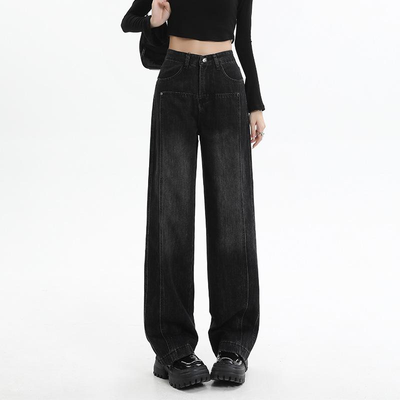 

Plus Size Retro Fleece-Lined High-Waist Wide-Leg Jeans for Women - 2024 Autumn/Winter Collection XL