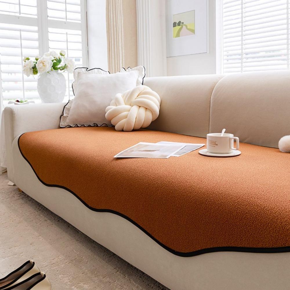 

Подушка для дивана нестандартной формы водонепроницаемая универсальная прямой ряд неправильной формы подушка сиденья 2025 новая нескользящая кожаная накидка на диван чехол ткань полотенце 90*290cm