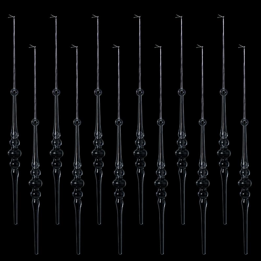 Acrylic Christmas Tree Pendants Transparent Twisted Water Drop Design Hanging Icicle Decorations Creative Simulated Icicles