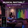 Smart LED Curtain Lights with Remote Control Musical Rhythm APP DIY Color Text and Pattern Window Hanging String for Home Decor