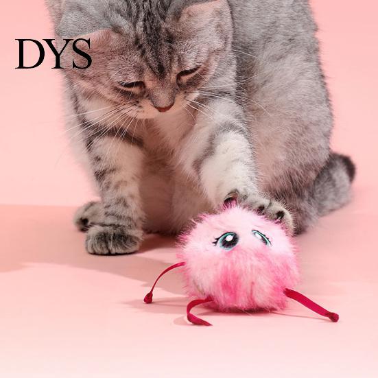 Electric Cat Ball Toy Toy, Automatic Jumping Plush Ball, Interactive Cute Rolling Toys for Indoor Cats Self with Ribbon Limbs Hunting Exercise Pets