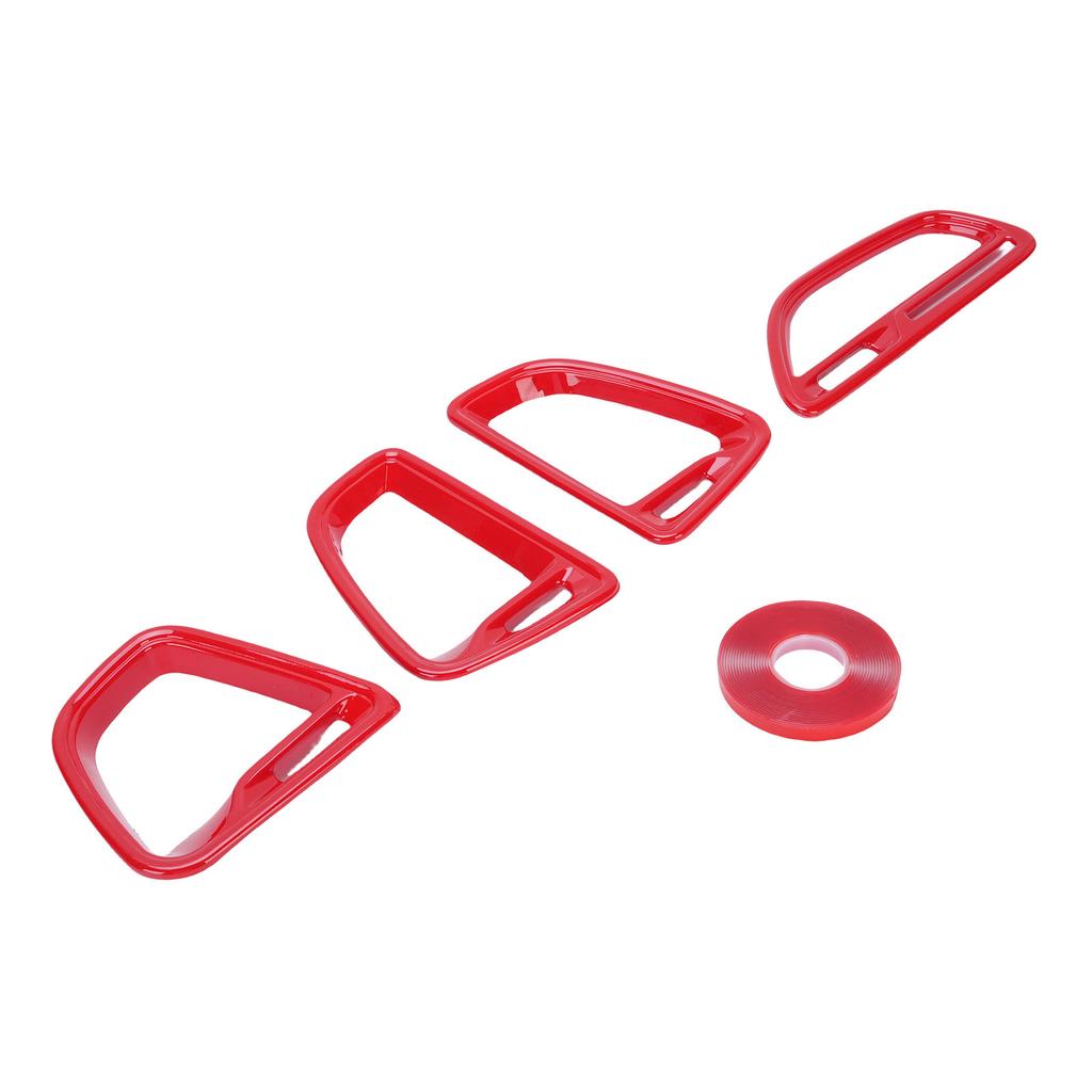 4 STÜCKE Klimaanlagenauslass Zierleiste Rot Mittelkonsole Armaturenbrett Luftauslass Dekorrahmen Schutzabdeckung