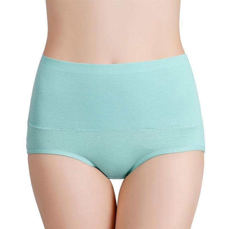 Frauen Plus Größe Einfarbig M-7XL Slips Unterwäsche Hohe Taille Höschen Baumwolle Unterhose Dessous
