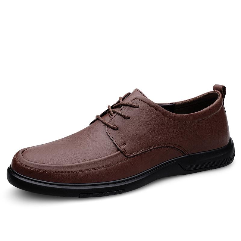 Fashion Spring Autumn Man Genuine Leather Casual Shoes Luxury Derby Shoes Lace-Up Male Flats Business Mens Footwear Classic Oxford Shoes