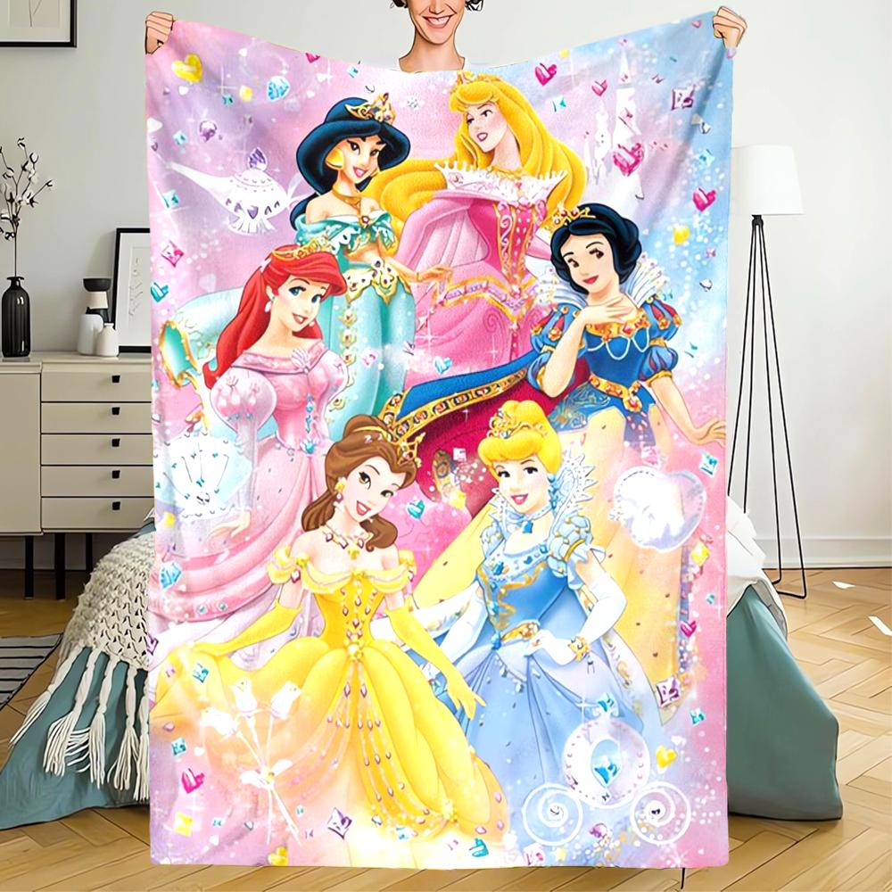Princess Theme Printed Blanket - Perfect for Couch, Bed, Travel & Outdoor Use | Machine Washable, Cozy & Durable.