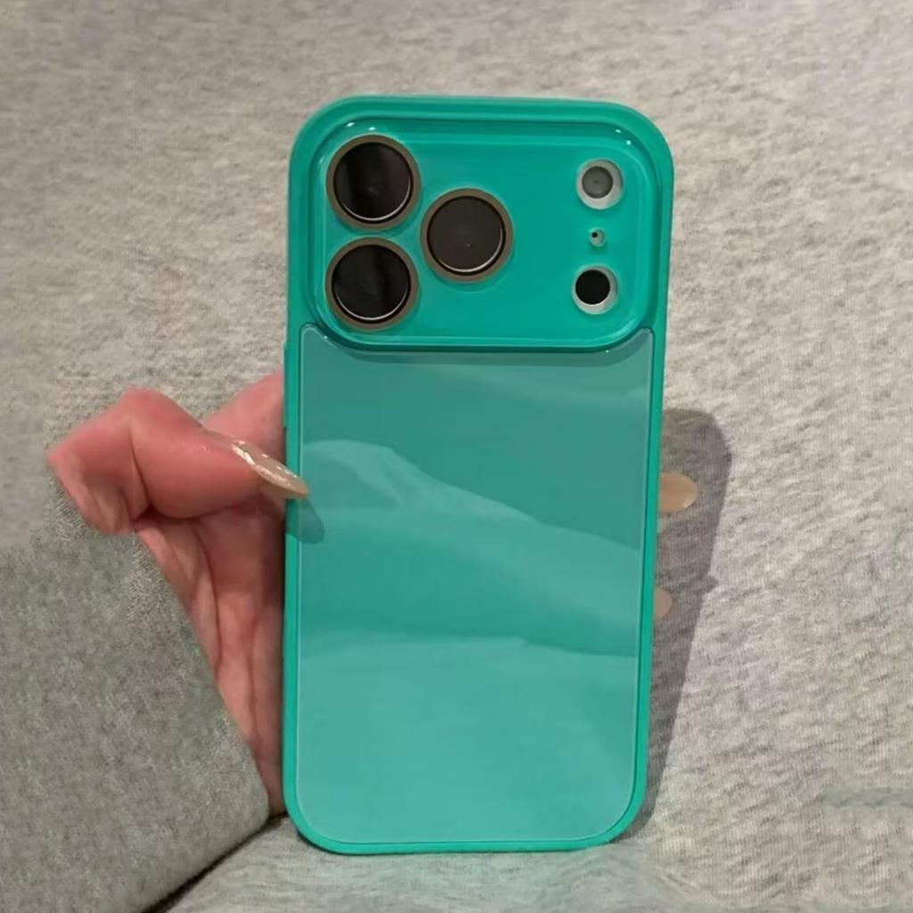 Luxury Large Window Crystal Lens Protection Phone Case For iPhone 17 16 15 14 13 12 11 Pro Max Tempered Glass Armor Shell Cover