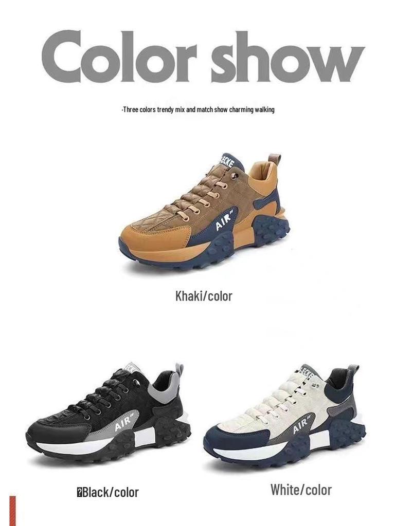 Herren 2025 Dicksohlige Koreanische Dad Shoes - Atmungsaktive Low-Top Laufschuhe für Frühling & Herbst