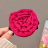 New Korean Sweet Cute Rose Hair Grab for Women Elegant Design Horsetail Shark Clip Colorful Vacation Hair Accessories