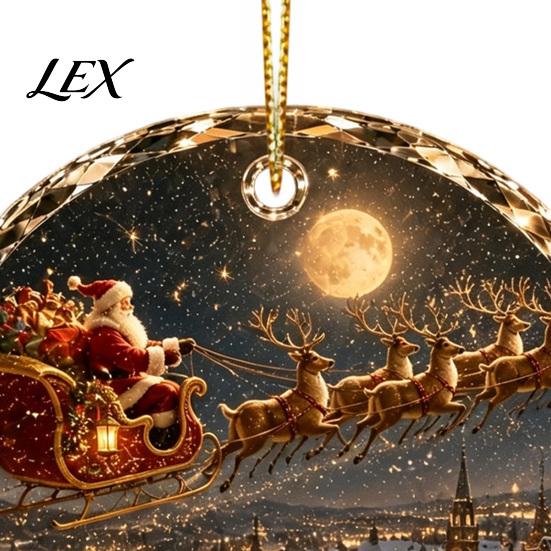 Holiday Keepsake for Family Christmas Landscape Scene Acrylic Ornament Tree Decor, Decorative Gift Friends Hanging Party And Seasonal Home Decorations