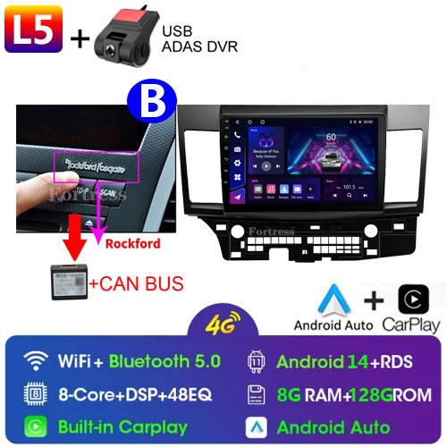 Android 14 for Mitsubishi Lancer 2008 2007 - 2013 Car Radio Multimedia Stereo Video Player CARPLAY GPS 2 Din 4G LTE Antenna