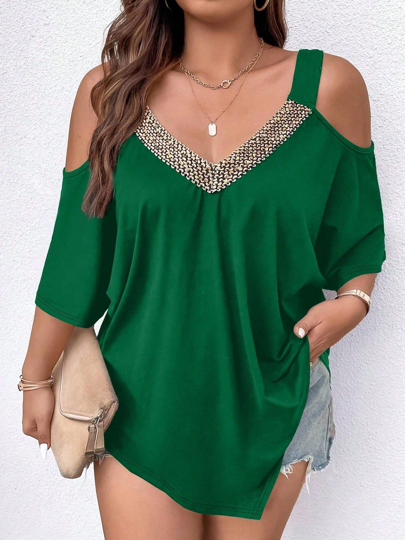 

2024 Plus Size Women s Spring/Summer Lace-Trim Camisole with Beautiful Back Design 3XL темно-зеленого