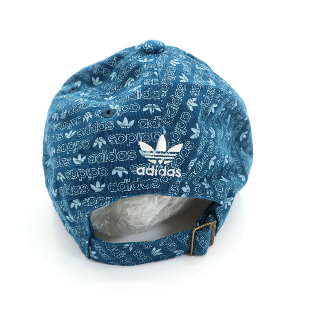 unused adidas Trefoil logo all-over pattern cap OSFW Navy Women Used