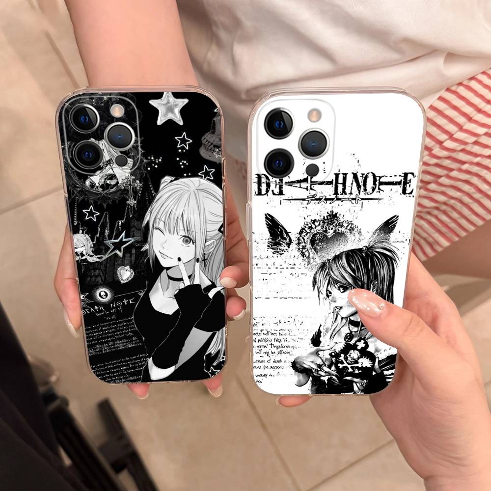 Misa D-Death N-Note Phone Case For iPhone 17 15 14 13 11 12 16 Pro Max Plus Mini Transparent Silicone Soft Funda