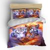 Two Tigers with Fiery Glow Print Soft Comfortable Duvet Cover Bedding Set Included 1*Duvet Cover 2*Pillowcases Luxury Gifts
