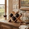 4-Bottle Wine Display Rack Standing Wine Storage Shelf Modern Solid Wood Wine Rack  Showrooms