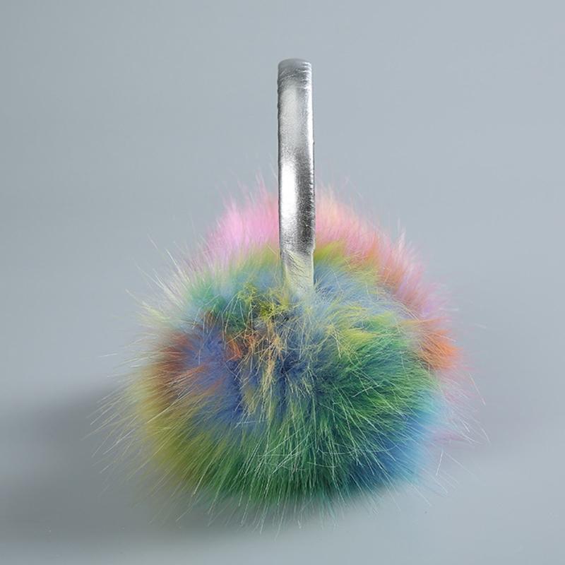 Modische Plüsch-Hörer für Damen, Winter, Warm, Weihnachts-Kopfhörer-Form, Mädchen-Ohrenschützer, Polarlichter-Farbe