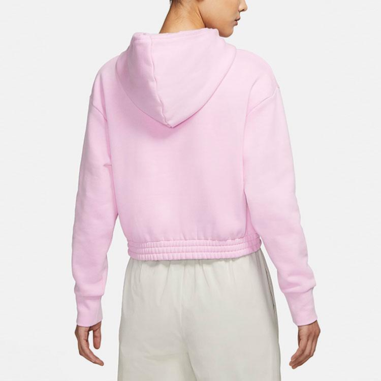 Nike Floral Pattern Fleece Pullover Hoodie Women Hoodies Pink DH1375-621