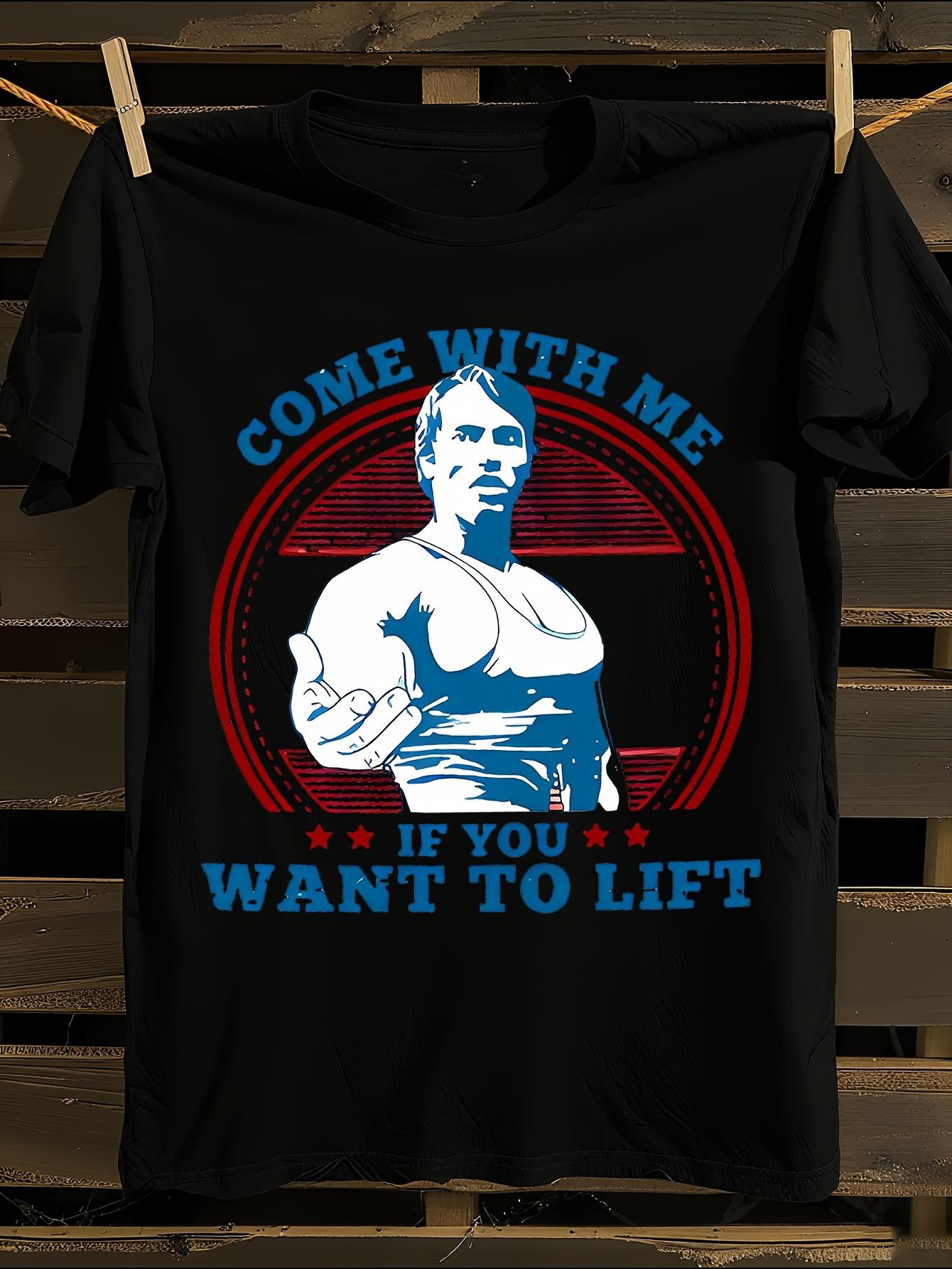 Large Size White Motivational Weightlifting Graphic T-shirt M