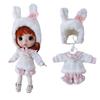 Rakulifey Obitsu 11 Bunny Outfit Pink and OB11 Size 2 Colors Outfit, 3-Piece Set, Blue, Outfit, (Pink)